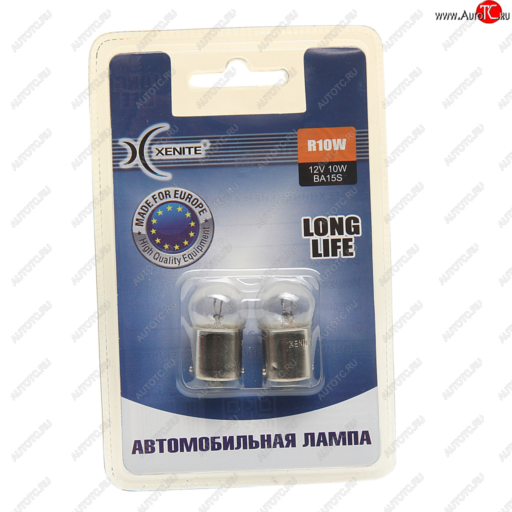 128 р. Лампа 12V R10W BA15s 3200К блистер (2шт.) Long Life XENITE XENITE 1007123  с доставкой в г. Воронеж