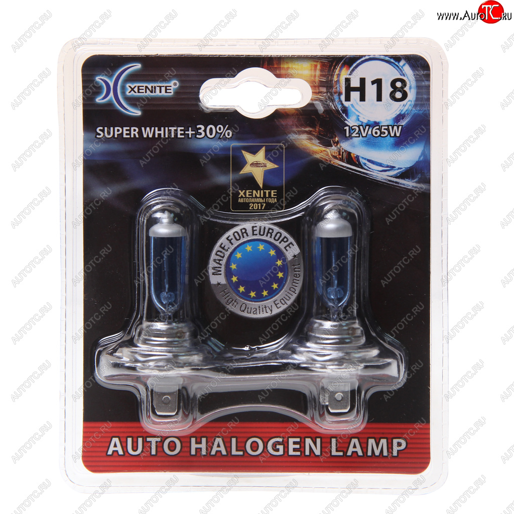 529 р. Лампа 12V H18 65W PY26d-1 +30% 4000К блистер (2шт.) Super White XENITE XENITE 1007149  с доставкой в г. Воронеж