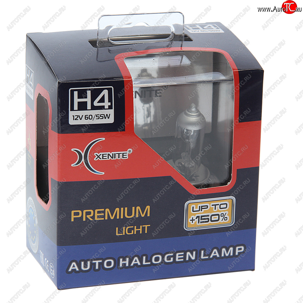 1 049 р. Лампа 12V H4 6055W P43t +150% бокс (2шт.) XENITE XENITE 1007161  с доставкой в г. Воронеж