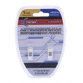234 р. Лампа светодиодная 12V W5W W 2.1х9.5d блистер (2шт.) XENITE XENITE 1009240  с доставкой в г. Воронеж. Увеличить фотографию 1