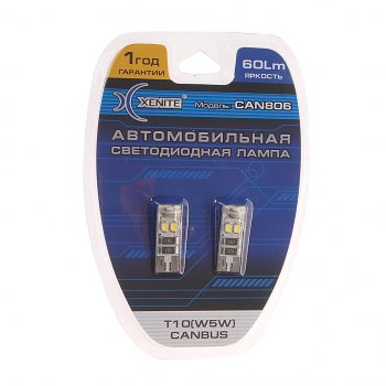 285 р. Лампа светодиодная 12V W5W T10W W2.1х9.5d бесцокольная блистер (2шт.) XENITE XENITE 1009316  с доставкой в г. Воронеж. Увеличить фотографию 1