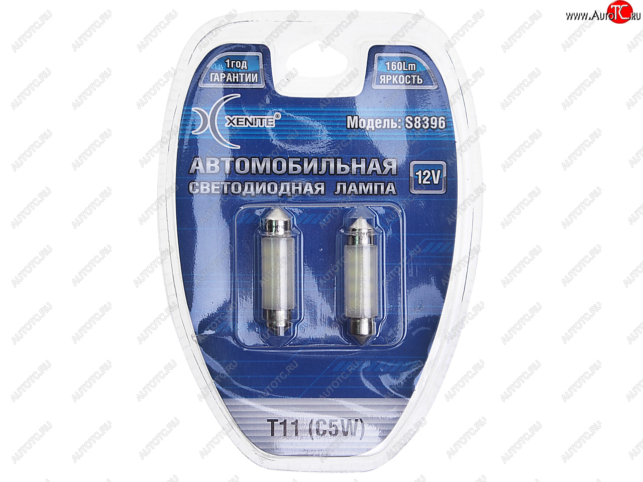 234 р. Лампа светодиодная 12V C5W SV8.5-8 блистер (2шт.) XENITE XENITE 1009325  с доставкой в г. Воронеж