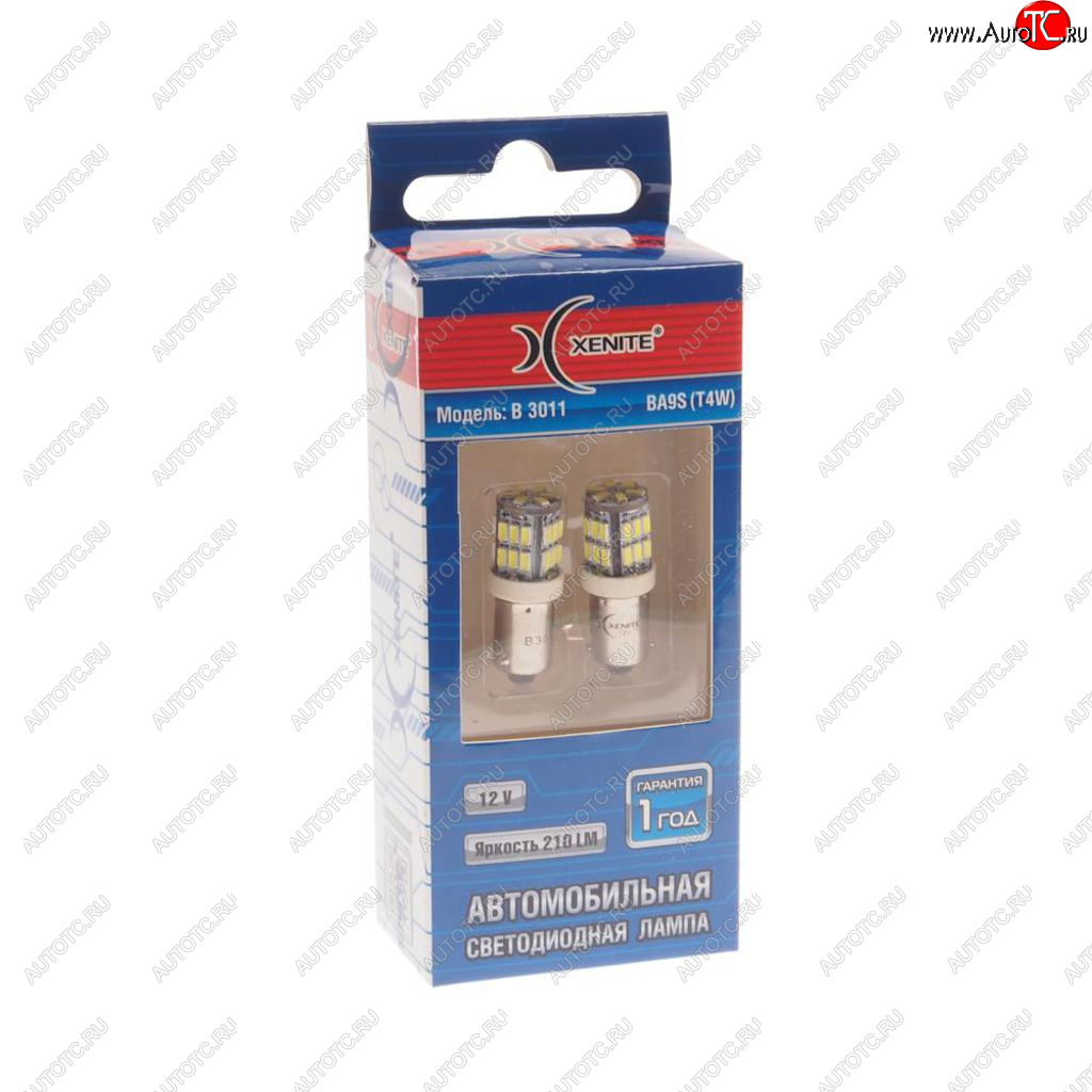 379 р. Лампа светодиодная 12V Т4W 0.5W BA9S белая блистер (2шт.) XENITE XENITE 1009544  с доставкой в г. Воронеж