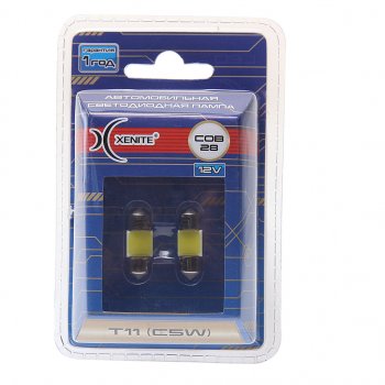 539 р. Лампа светодиодная 12V C5W SV8.5-8 двухцокольная блистер (2шт.) XENITE XENITE 1009582  с доставкой в г. Воронеж. Увеличить фотографию 1