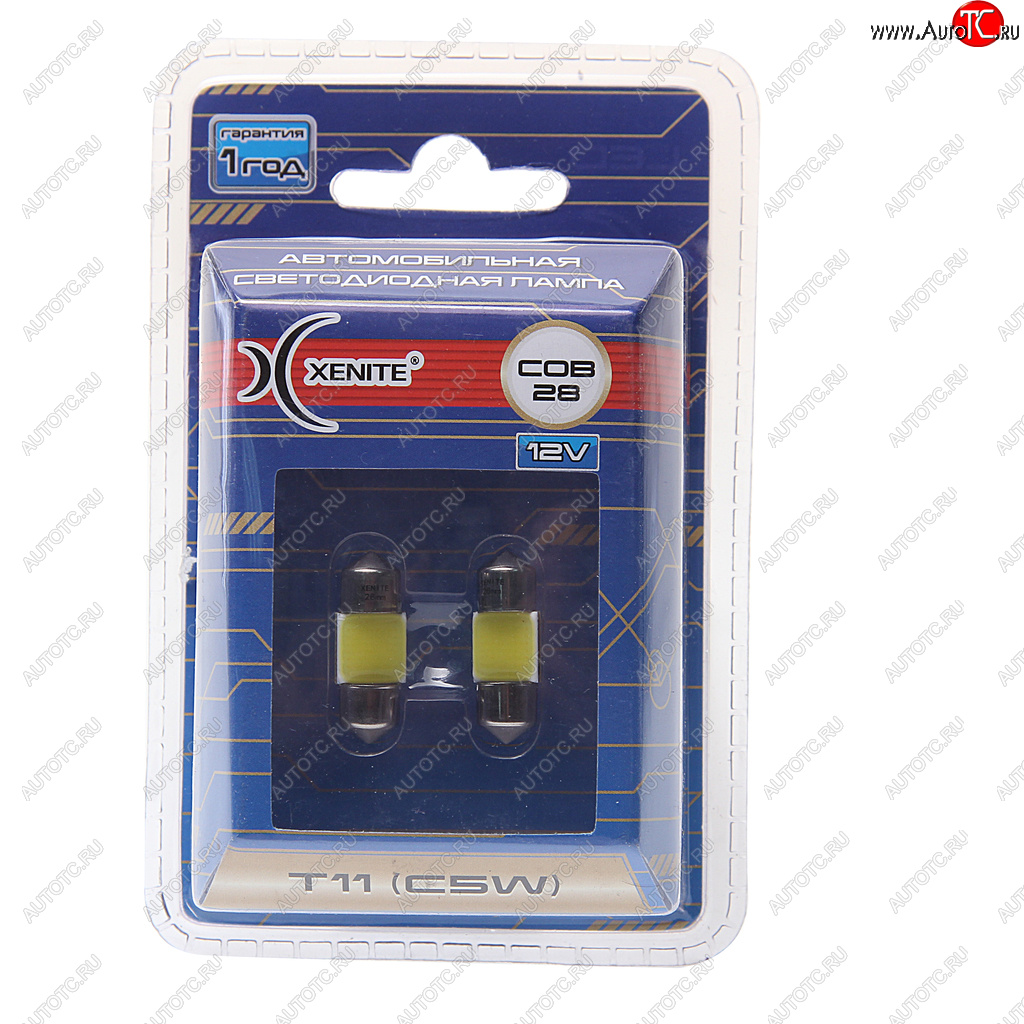 539 р. Лампа светодиодная 12V C5W SV8.5-8 двухцокольная блистер (2шт.) XENITE XENITE 1009582  с доставкой в г. Воронеж
