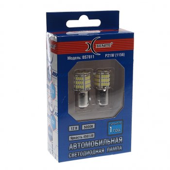 729 р. Лампа светодиодная 12V P21W BA15S блистер (2шт.) XENITE XENITE 1009600  с доставкой в г. Воронеж. Увеличить фотографию 2