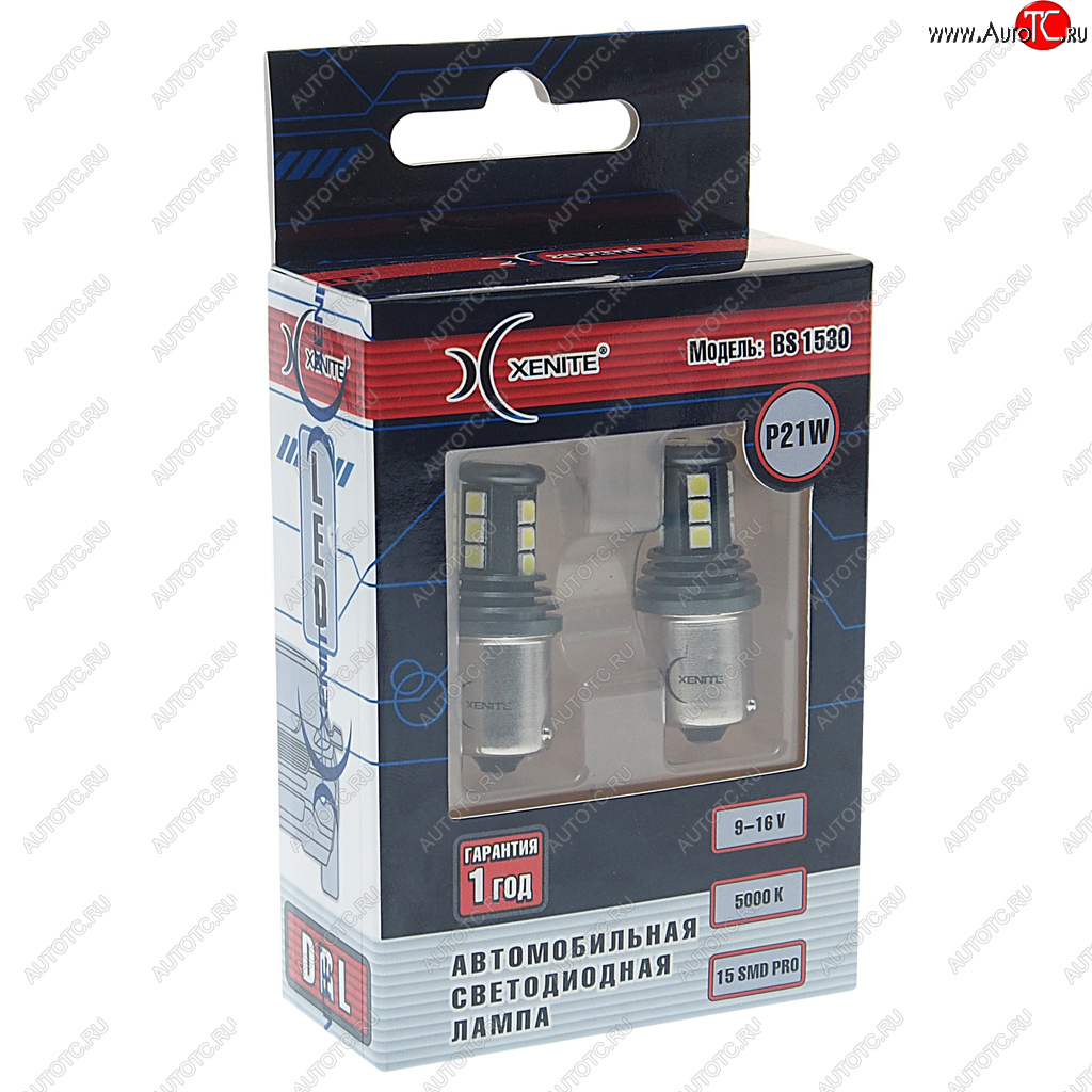 919 р. Лампа светодиодная 12V P21W BA15S блистер (2шт.) XENITE XENITE 1009609  с доставкой в г. Воронеж
