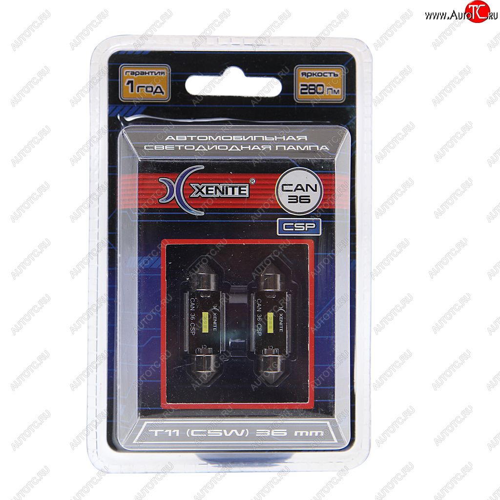 629 р. Лампа светодиодная 12V C5W SV8.5-8 36мм двухцокольная блистер (2шт.) XENITE XENITE 1009616  с доставкой в г. Воронеж