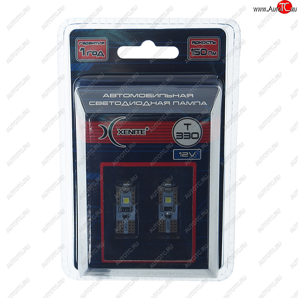 294 р. Лампа светодиодная 12V W5W T10W W2.1х9.5d бесцокольная блистер (2шт.) XENITE XENITE 1009641  с доставкой в г. Воронеж