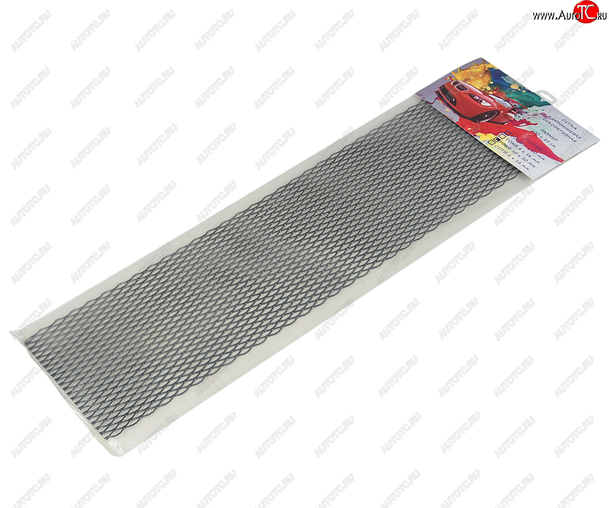 589 р. Решетка радиатора сетка (черная) крупная 100х25см (ромб 10х20мм) GRILLE TUNING GRILLE TUNING 100х25 (ромб 10х20) black  с доставкой в г. Воронеж