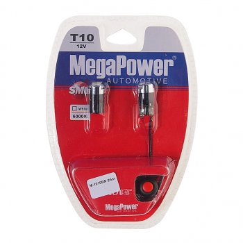 329 р. Лампа светодиодная 12V W5W T10 W2.1x9.5d 6000K с тестером блистер (2шт.)MEGAPOWER MEGAPOWER-AUTOMOTIVE 10105w-2блт  с доставкой в г. Воронеж. Увеличить фотографию 1