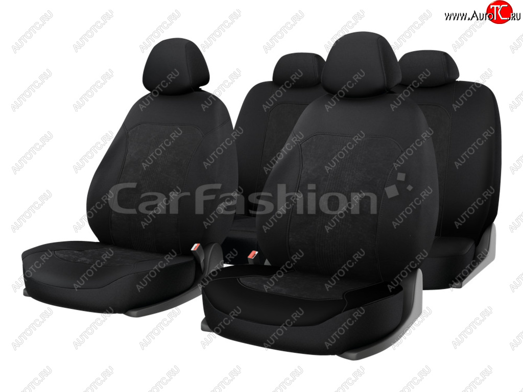 2 249 р. Универсальные чехлы сидений (майка, 11 предм., экокожа) Тrend plus CARFASHION Chevrolet Cruze HR51S,HR81S хэтчбек (Япония) (2001-2008) (черный)  с доставкой в г. Воронеж