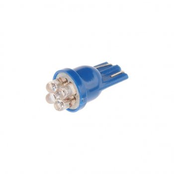 19 р. Лампа светодиодная 12V W5W T10 W2.1x9.5d 4 LED Blue MEGAPOWER MEGAPOWER-AUTOMOTIVE 10313b  с доставкой в г. Воронеж. Увеличить фотографию 1