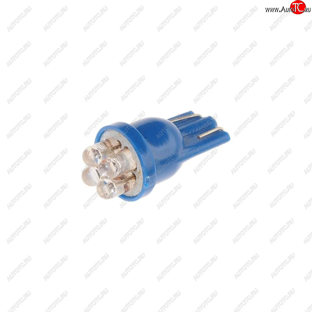 19 р. Лампа светодиодная 12V W5W T10 W2.1x9.5d 4 LED Blue MEGAPOWER MEGAPOWER-AUTOMOTIVE 10313b  с доставкой в г. Воронеж