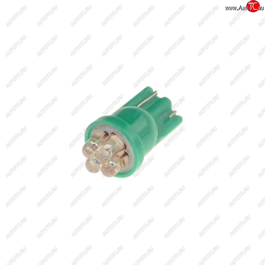 11 р. Лампа светодиодная 12V W5W T10 W2.1x9.5d 4 LED Green MEGAPOWER MEGAPOWER-AUTOMOTIVE 10313g  с доставкой в г. Воронеж