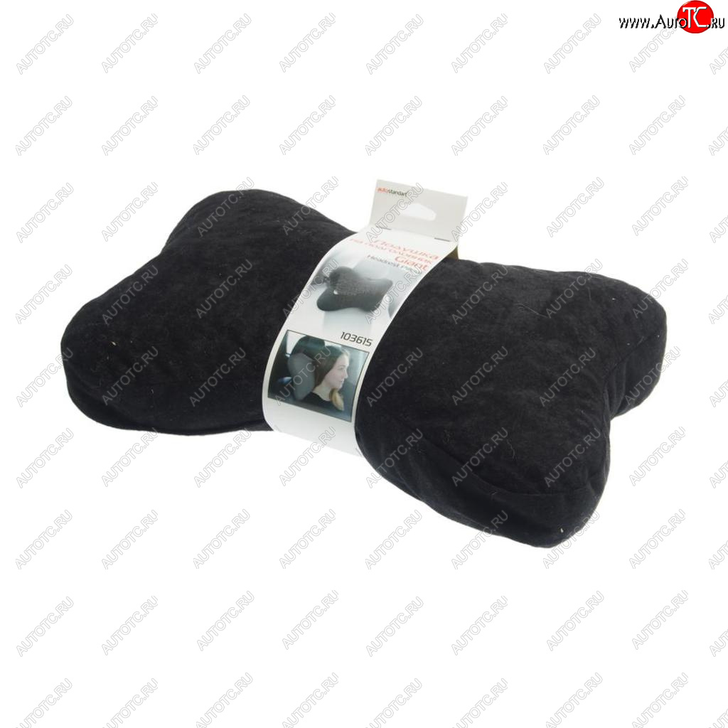 459 р. Подушка на подголовник 38х25см черная Giant AUTOSTANDART AUTOSTANDART 103615  с доставкой в г. Воронеж