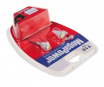 139 р. Лампа светодиодная 12V W5W T10 W2.1x9.5d 6000K с тестером блистер (2шт.) MEGAPOWER MEGAPOWER-AUTOMOTIVE 10411w-2блт  с доставкой в г. Воронеж. Увеличить фотографию 2