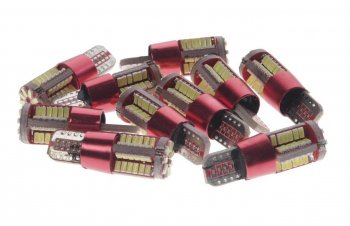 154 р. Лампа светодиодная 1224V W5W T10W W2.1x9.5d 6000K 57 SMD линза с обманкой White MEGA ELECTRIC MEGA ELECTRIC 10570  с доставкой в г. Воронеж. Увеличить фотографию 1