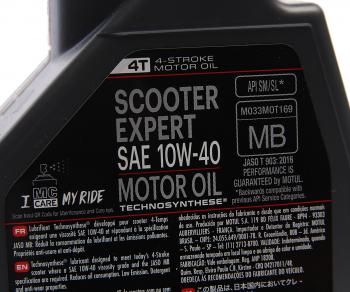 1 349 р. Масло моторное для 4-х тактных двигателей SCOOTER EXPERT 4T 10W40 MB псинт.1л MOTUL MOTUL 105935  с доставкой в г. Воронеж. Увеличить фотографию 2