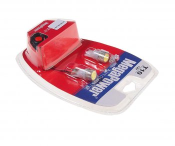 299 р. Лампа светодиодная 12V W5W T10 W2.1x9.5d 6000K с тестером блистер (2шт.) MEGAPOWER MEGAPOWER-AUTOMOTIVE 10614w-2блт  с доставкой в г. Воронеж. Увеличить фотографию 2