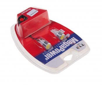 459 р. Лампа светодиодная 12V W5W T10 W2.1x9.5d 6000K с тестером блистер (2шт.) MEGAPOWER MEGAPOWER-AUTOMOTIVE 10711w-2блт  с доставкой в г. Воронеж. Увеличить фотографию 2