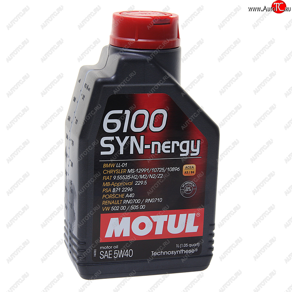 1 099 р. Масло моторное 6100 SYNERGIE 5W40 псинт.1л MOTUL MOTUL 107975  с доставкой в г. Воронеж