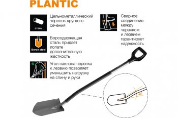 2 269 р. Лопата штыковая с металлическим черенком и ручкой Terra PLANTIC PLANTIC TERRA 11002-01  с доставкой в г. Воронеж. Увеличить фотографию 4