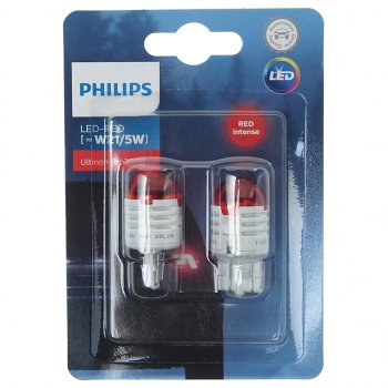 1 899 р. Лампа светодиодная 12V W215W W3x16q блистер (2шт.) LED Red Ultinon Pro3000 PHILIPS PHILIPS 11066u30r-2бл  с доставкой в г. Воронеж. Увеличить фотографию 1