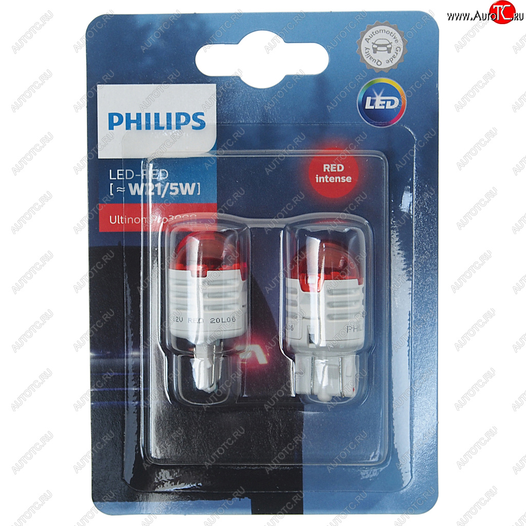 1 899 р. Лампа светодиодная 12V W215W W3x16q блистер (2шт.) LED Red Ultinon Pro3000 PHILIPS PHILIPS 11066u30r-2бл  с доставкой в г. Воронеж
