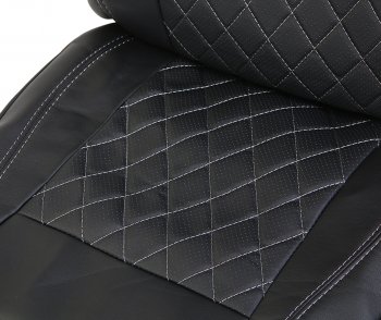 5 079 р. Универсальные чехлы сидений (майка, 11 предм., экокожа) Atom Leather CARFASHION   (черные серая строчка)  с доставкой в г. Воронеж. Увеличить фотографию 6