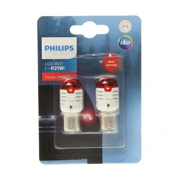 1 899 р. Лампа светодиодная 12V P21W BA15s блистер (2шт.) LED Red Ultinon Pro3000 PHILIPS PHILIPS 11498u30r-2бл  с доставкой в г. Воронеж. Увеличить фотографию 1
