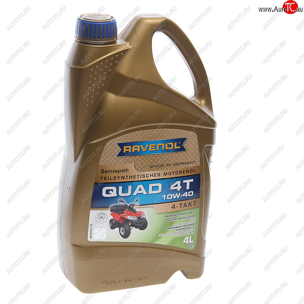 4 999 р. Масло моторное для 4-х тактных двигателей квадроциклов QUAD 4T 10W40 псинт.4л RAVENOL RAVENOL 1152160-004  с доставкой в г. Воронеж