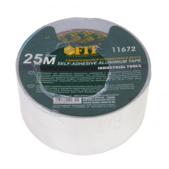 339 р. Лента клейкая алюминиевая 50ммх25м FIT FIT 11672 FIT 11672  с доставкой в г. Воронеж. Увеличить фотографию 1