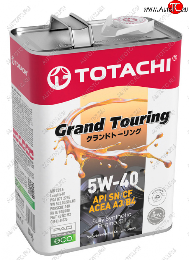3 999 р. Масло моторное GRAND TOURING SNCFA3B4 5W40 синт.4л TOTACHI TOTACHI 11904  с доставкой в г. Воронеж