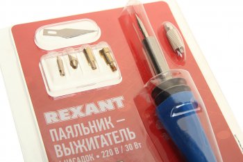 699 р. Паяльник 30Вт220В выжигатель по дереву (6 насадок) REXANT REXANT 12-0183  с доставкой в г. Воронеж. Увеличить фотографию 3