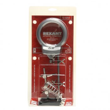 989 р. Лупа с держателем третья рука х2.5 (подставка,подстветка) REXANT REXANT 12-0253  с доставкой в г. Воронеж. Увеличить фотографию 1