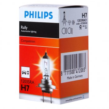999 р. Лампа 12V H7 80W PX26d Rally PHILIPS PHILIPS 12035rac1 PHILIPS 12035rac1  с доставкой в г. Воронеж. Увеличить фотографию 1