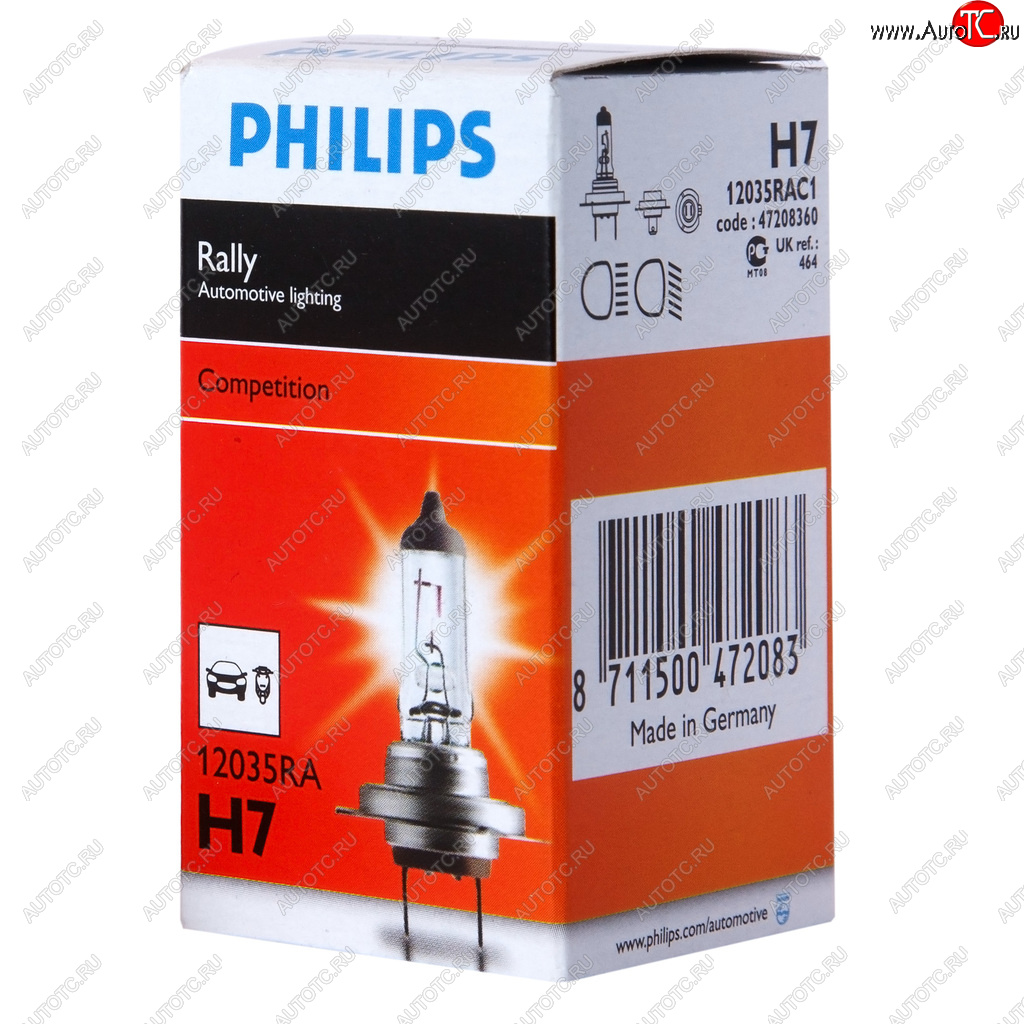 999 р. Лампа 12V H7 80W PX26d Rally PHILIPS PHILIPS 12035rac1 PHILIPS 12035rac1  с доставкой в г. Воронеж