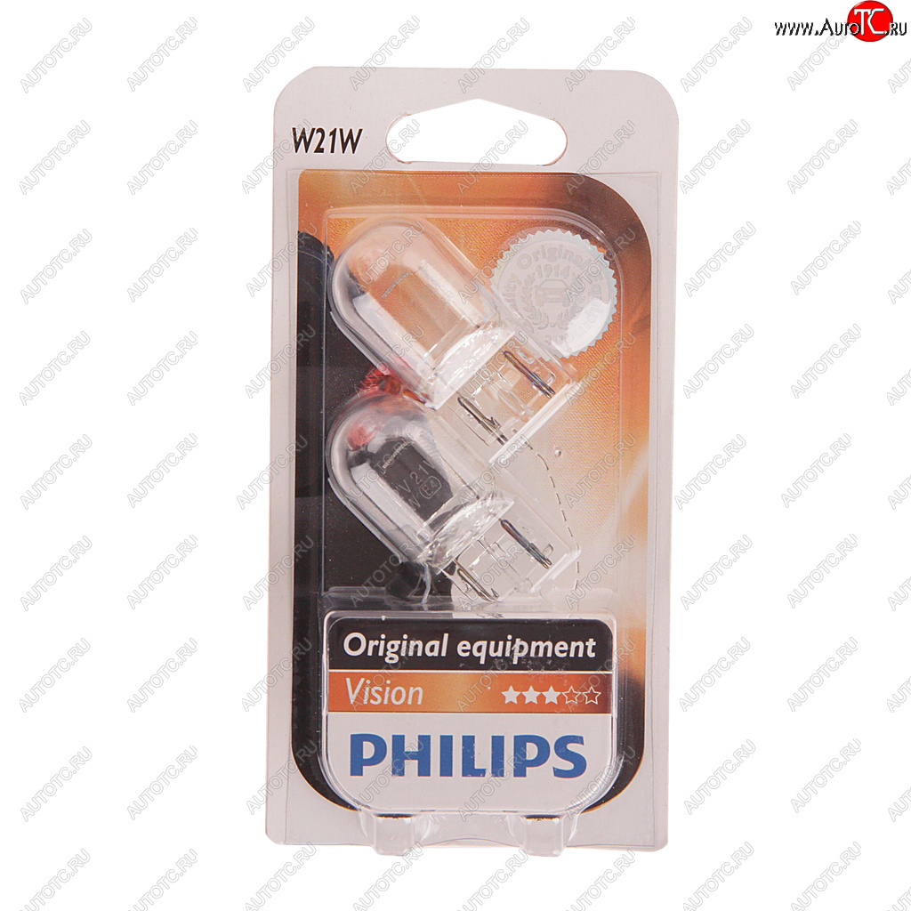 369 р. Лампа 12V W21W W3x16d блистер (2шт.) PHILIPS PHILIPS 12065b2  с доставкой в г. Воронеж
