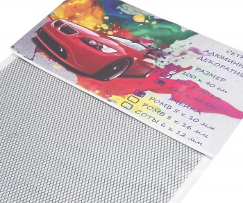 1 089 р. Решетка радиатора сетка (черная) 120х40см (ромб 5х10мм) GRILLE TUNING GRILLE TUNING 120х40 (ромб) black  с доставкой в г. Воронеж. Увеличить фотографию 2