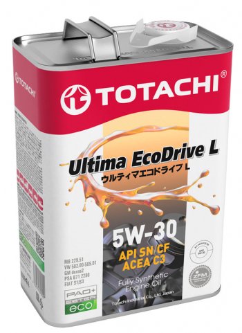 3 789 р. Масло моторное ULTIMA ECODRIVE L C3SN 5W30 синт.4л TOTACHI TOTACHI 12104  с доставкой в г. Воронеж. Увеличить фотографию 1