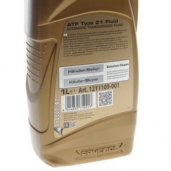 1 899 р. Масло трансмиссионное ATF Type Z1 Fluid для АКПП 1л RAVENOL RAVENOL 1211109-001  с доставкой в г. Воронеж. Увеличить фотографию 3