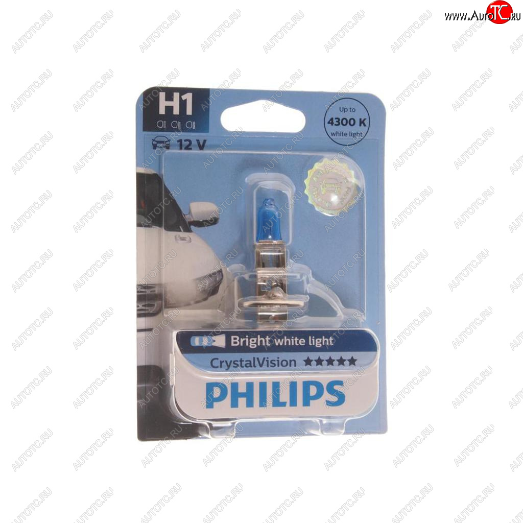 1 399 р. Лампа 12V H1 55W P14.5s блистер (1шт.) Crystal Vision PHILIPS PHILIPS 12258cvb1  с доставкой в г. Воронеж