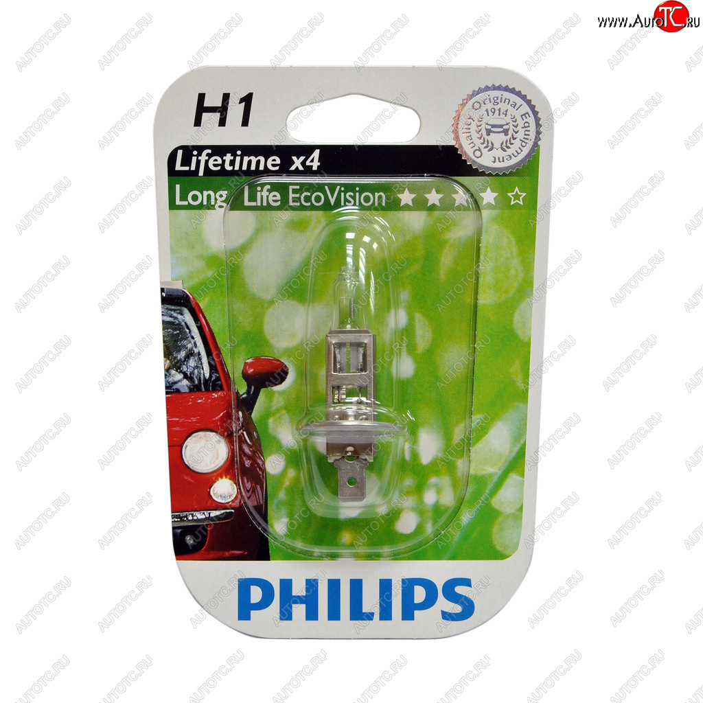 499 р. Лампа 12V H1 55W P14.5s блистер (1шт.) Long Life Eco Vision PHILIPS PHILIPS 12258llecob1  с доставкой в г. Воронеж