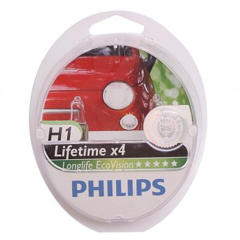799 р. Лампа 12V H1 55W P14.5s 3100K бокс (2шт.) Long Life EcoVision PHILIPS PHILIPS 12258llecos2  с доставкой в г. Воронеж. Увеличить фотографию 1