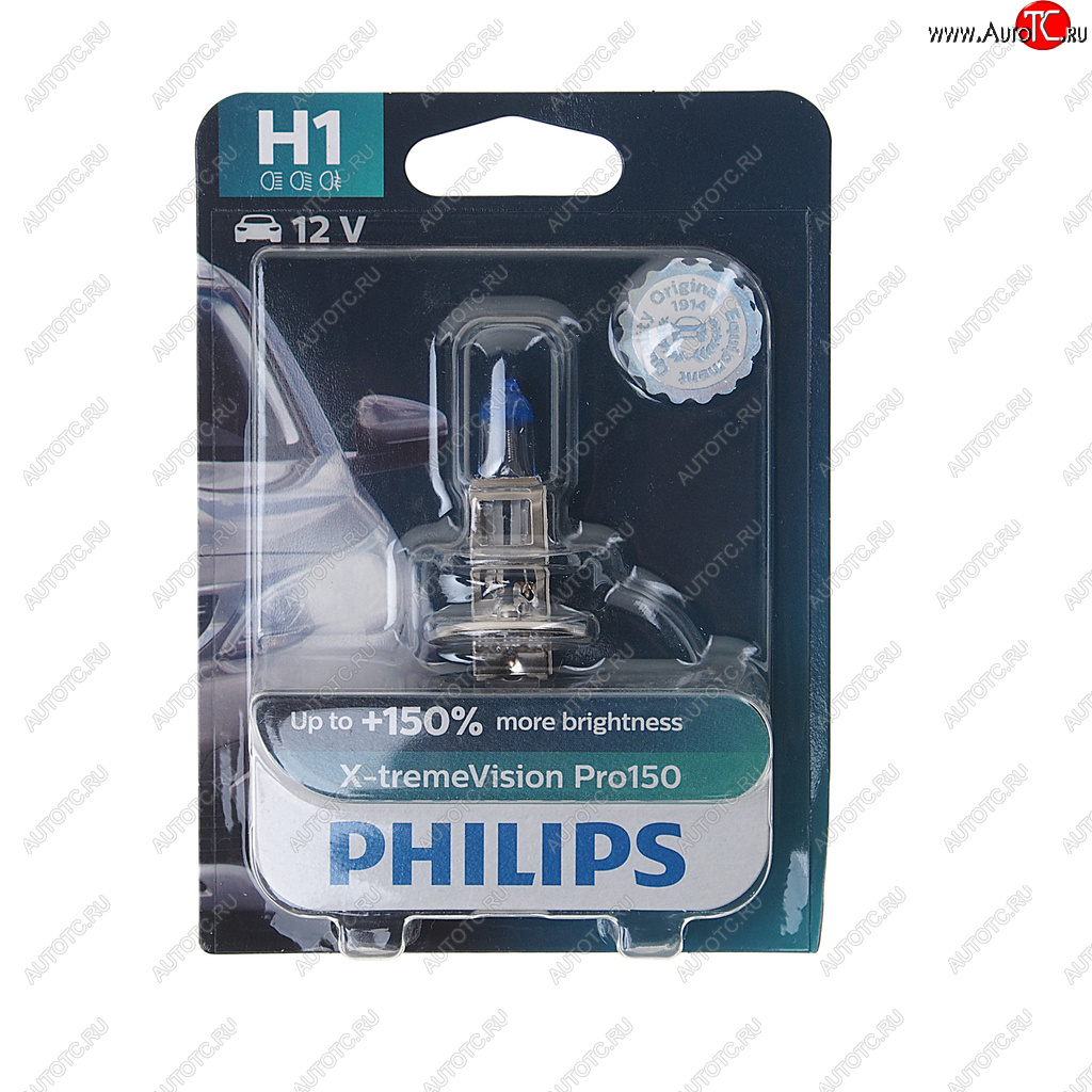 1 229 р. Лампа 12V H1 55W P14.5s +150% блистер (1шт.) X-Treme Vision Pro 150 PHILIPS PHILIPS 12258xvproбл  с доставкой в г. Воронеж