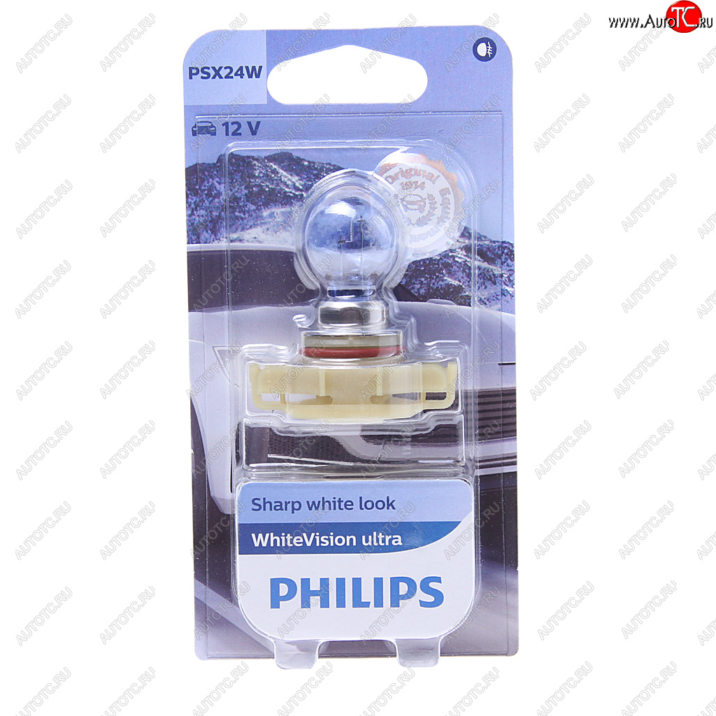 2 899 р. Лампа 12V PSX24W PG20-7 блистер (1шт.) 3300K White Vision Ultra PHILIPS PHILIPS 12276wvuбл  с доставкой в г. Воронеж