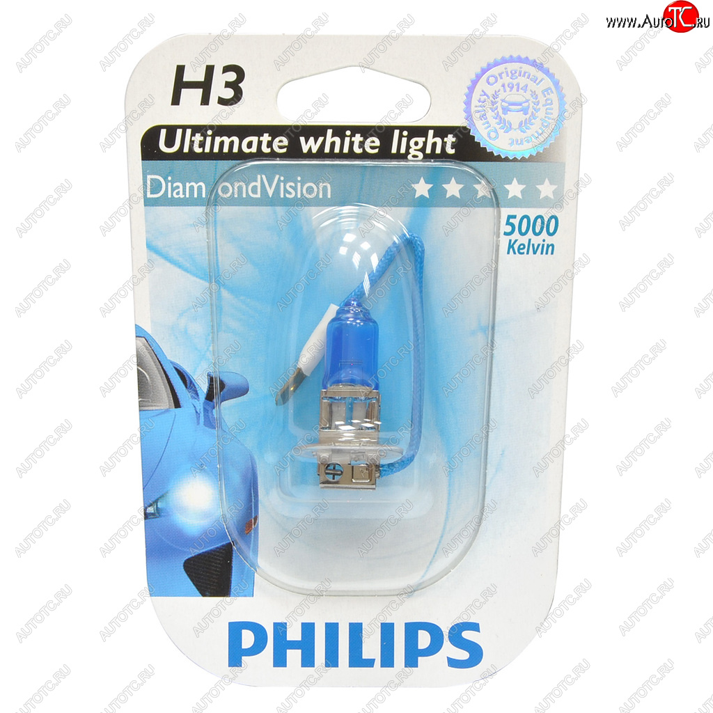 1 139 р. Лампа 12V H3 55W PK22s 5000K блистер (1шт.) Diamond Vision PHILIPS PHILIPS 12336dvb1  с доставкой в г. Воронеж