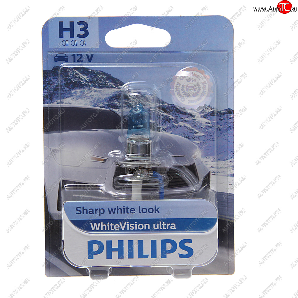 1 139 р. Лампа 12V H3 55W РK22s блистер (1шт.) White Vision Ultra PHILIPS PHILIPS 12336wvuбл  с доставкой в г. Воронеж