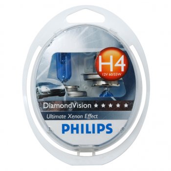 2 599 р. Лампа 12V H4 6055W P43t 5000K бокс (2шт.) Diamond Vision PHILIPS PHILIPS 12342dvs2  с доставкой в г. Воронеж. Увеличить фотографию 1